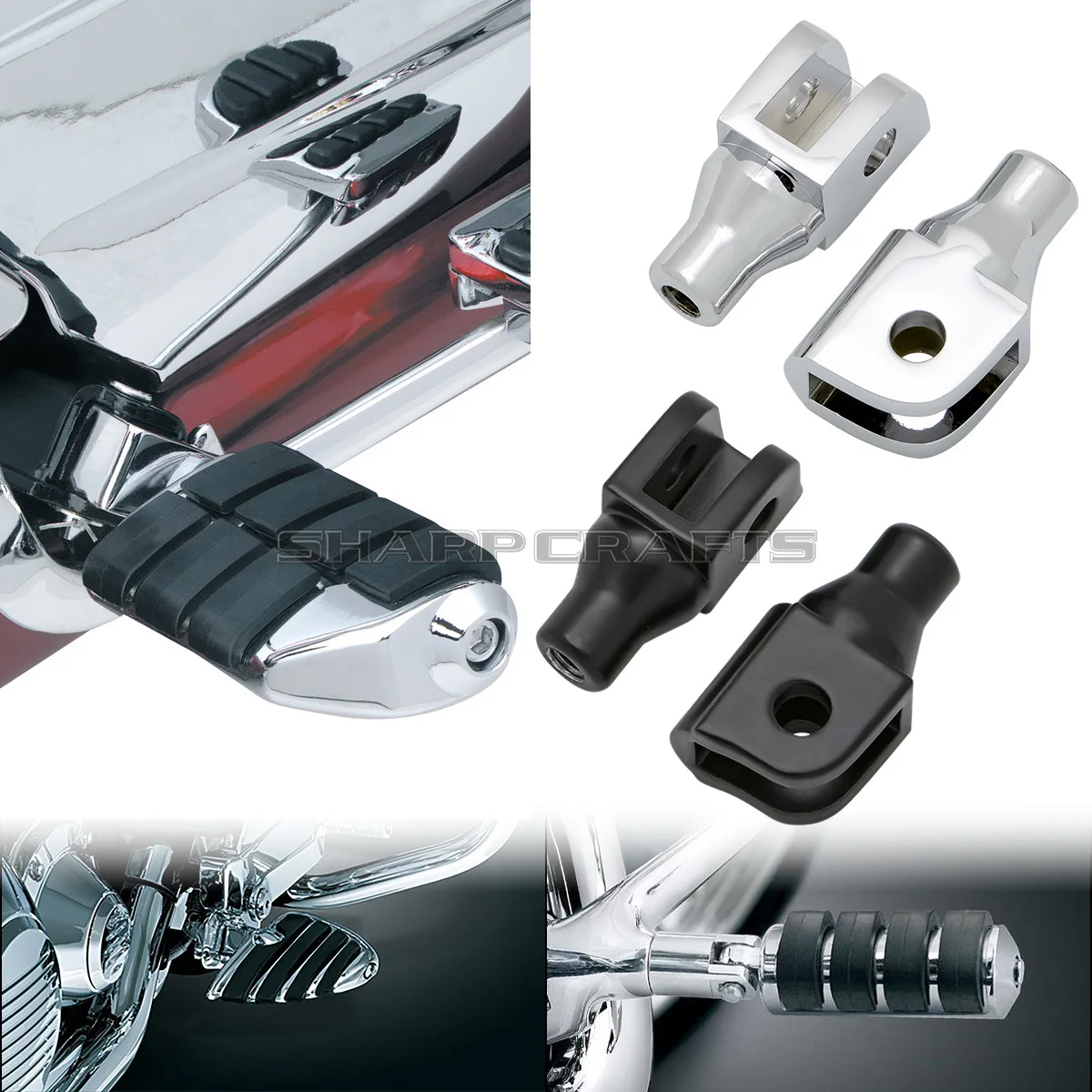 Запчасти для мотоцикла Honda ST 1300 Pan European ST1300A ABS: адаптеры крепления передних подножек для шоссейных подножек.