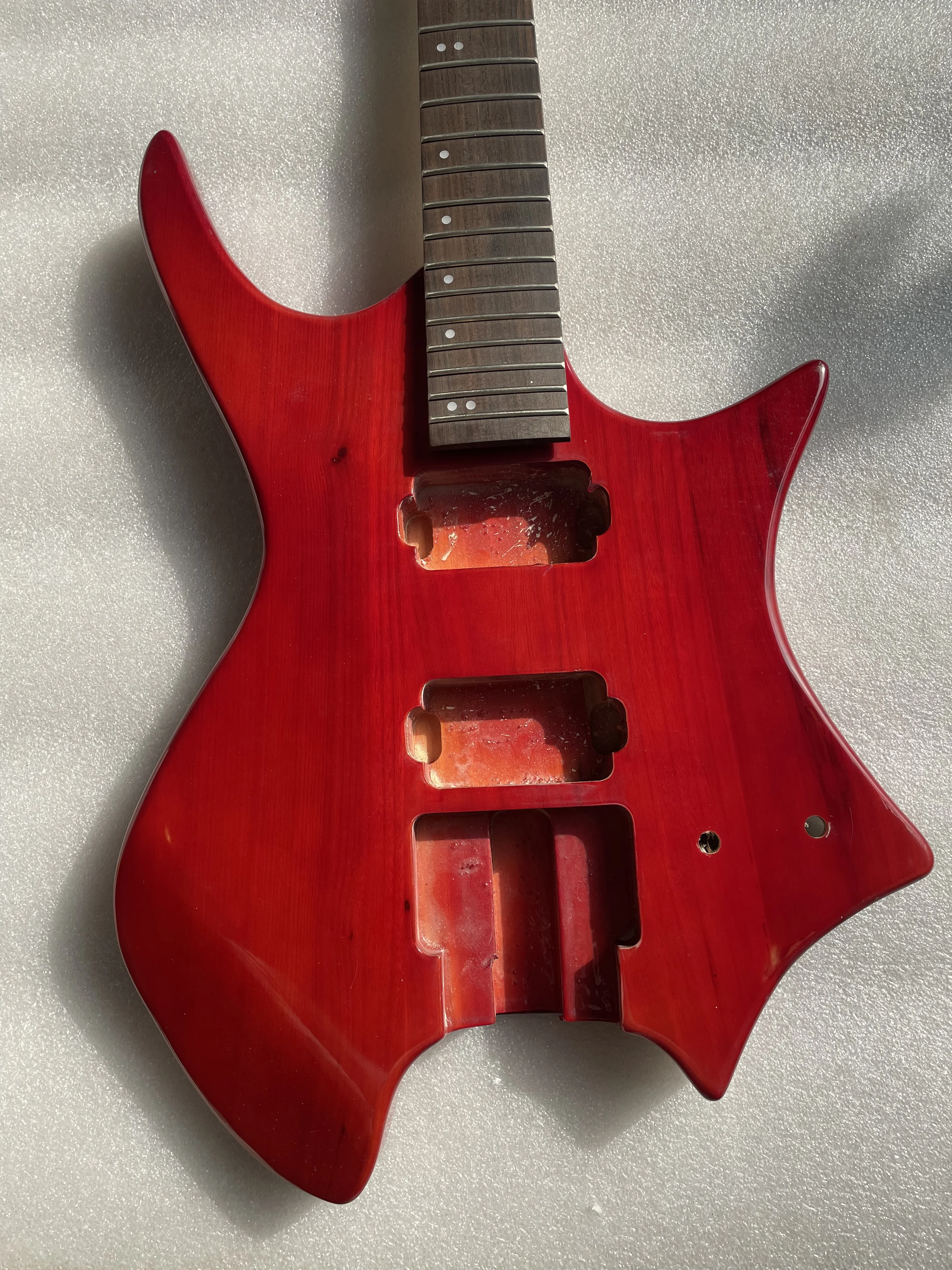 Costomized Mini Guitar 6 String Headless Electric Guitar Body&Neck Ash Wood Body Travel Guitar Bird Eyes Maple Neck Rosewood