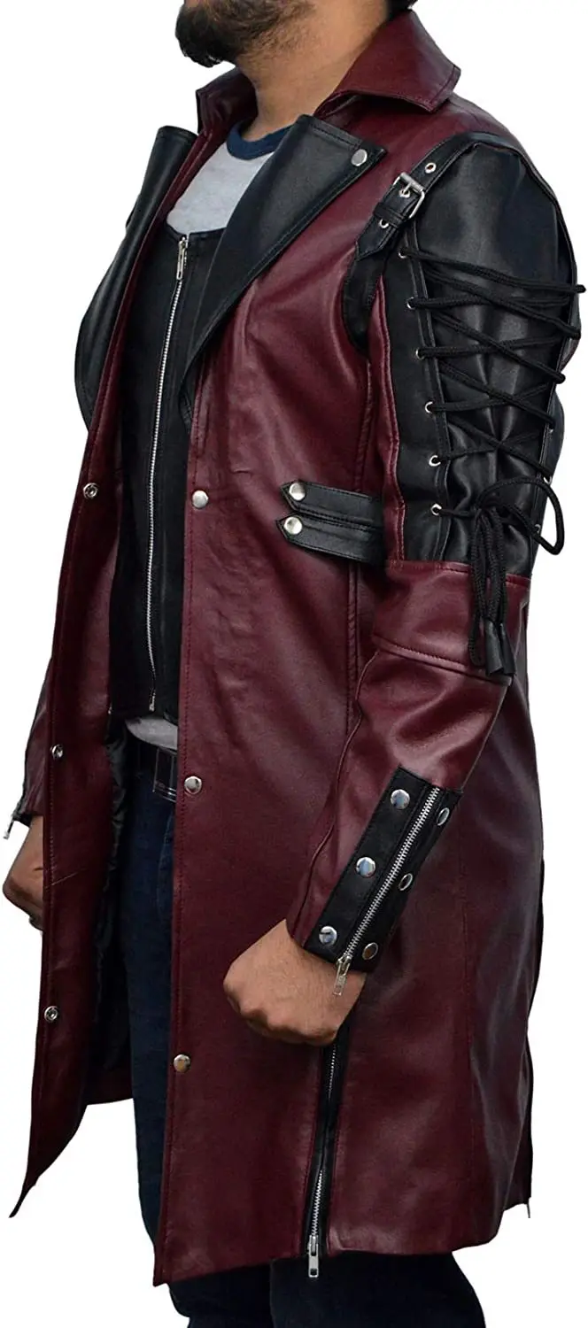 Disfraz medieval de Halloween para hombre, chaqueta de cuero de estilo gótico steampunk