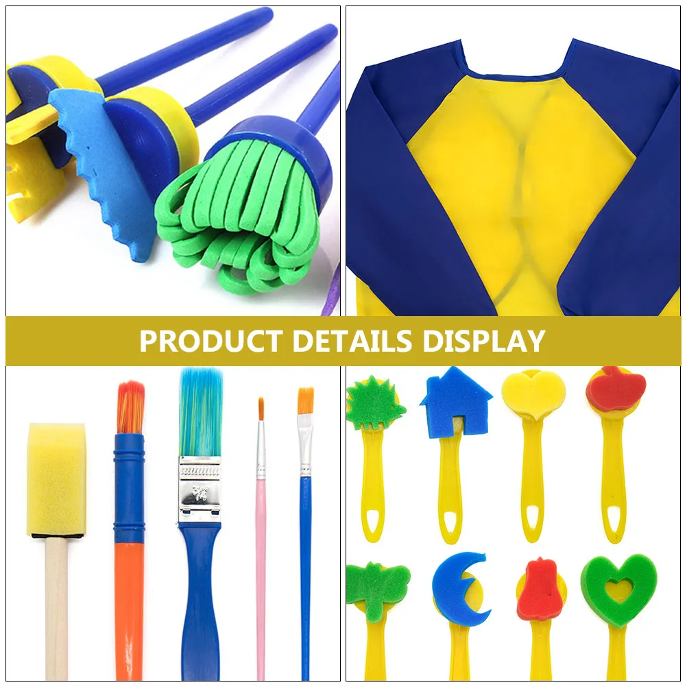 

Kids Sponge Painting Brushes Art Crafts Tools For Children Drawing Diy Projects Washable Reusable Brush Kits To Develop