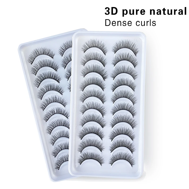 10 Pairs Eyelash 3D Natural Mink False Eyelashes Makeup Fake Eye Lashes Faux Cilios Maquillaje Make Up Tools Wholesale