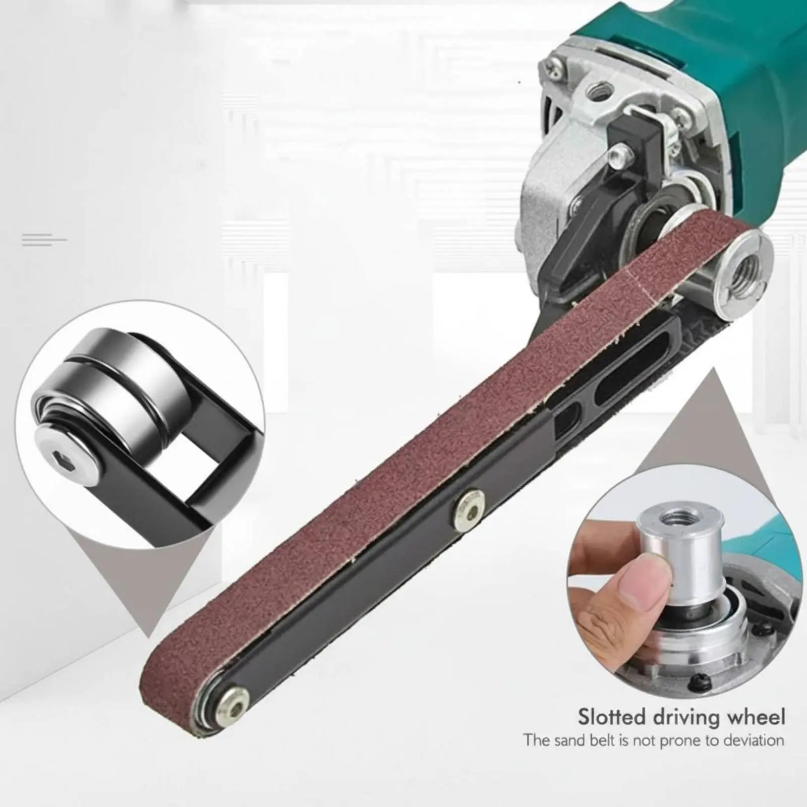 Angle Grinder Belt Sander Bracket Aluminum Alloy Angle Grinder Conversion Belt Sander Polisher Attachment Multi-Function