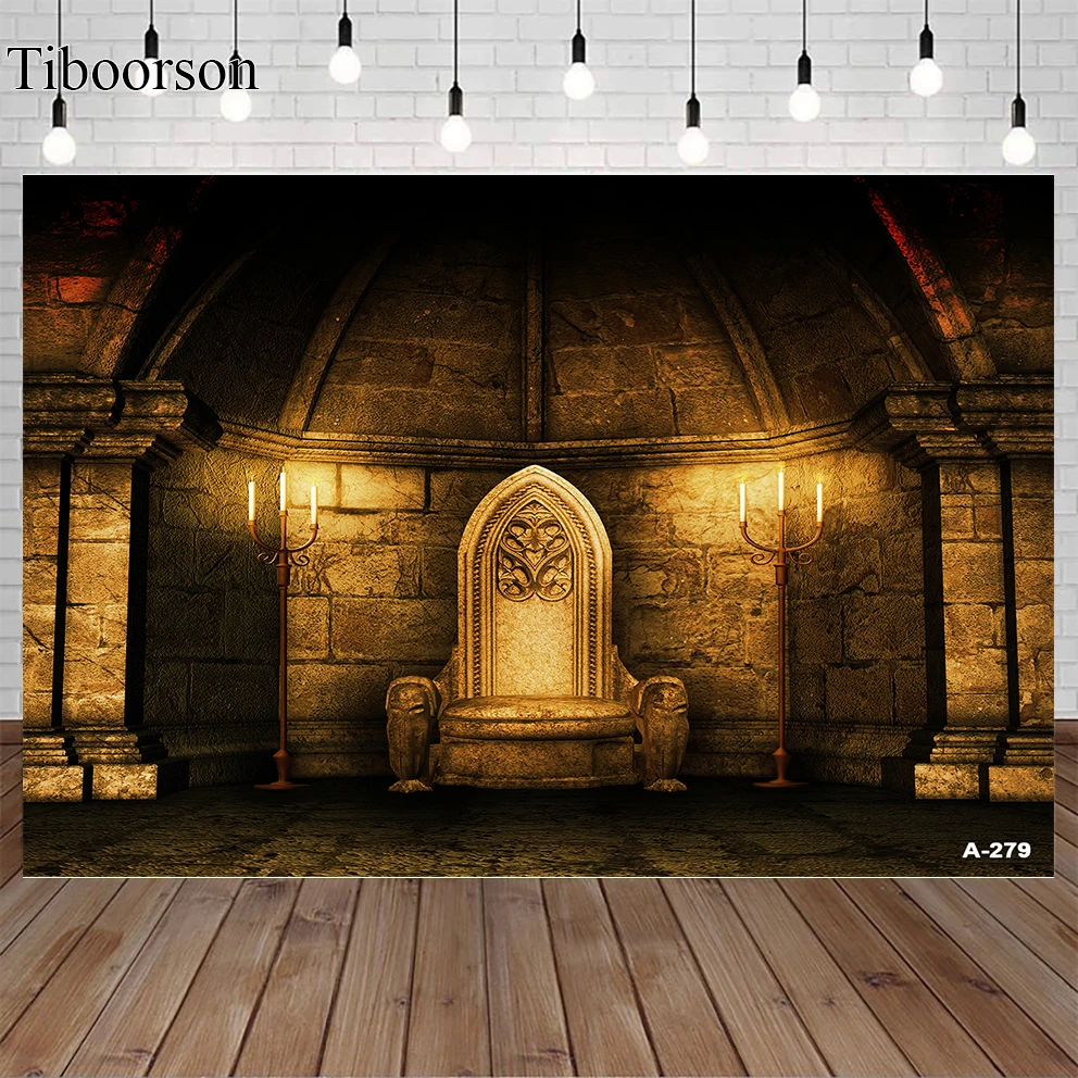 Gold Medieval Palace Light Throne Backdrop High Quality Computer Print Photography Backgrounds Retro Brick Wall Photo Backdrop