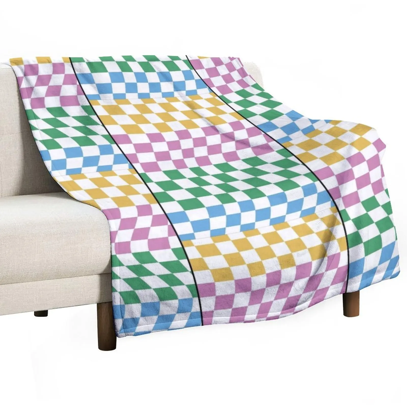 

Colorful Checkerboard Pattern 1 Active Throw Blanket Bed Hairy For Decorative Sofa Furrys Blankets