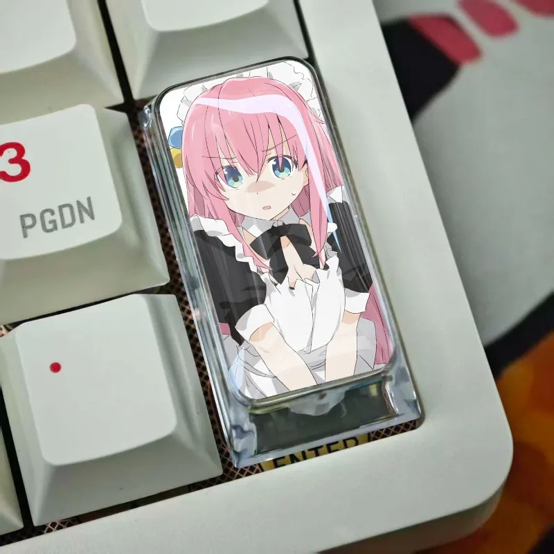 Bocchi The Rock! Vertical Enter Keycap Single Cartoon Gotoh Hitori Cross-axis Mechanical Glue 2U Translucent PC Enter Keycap Toy