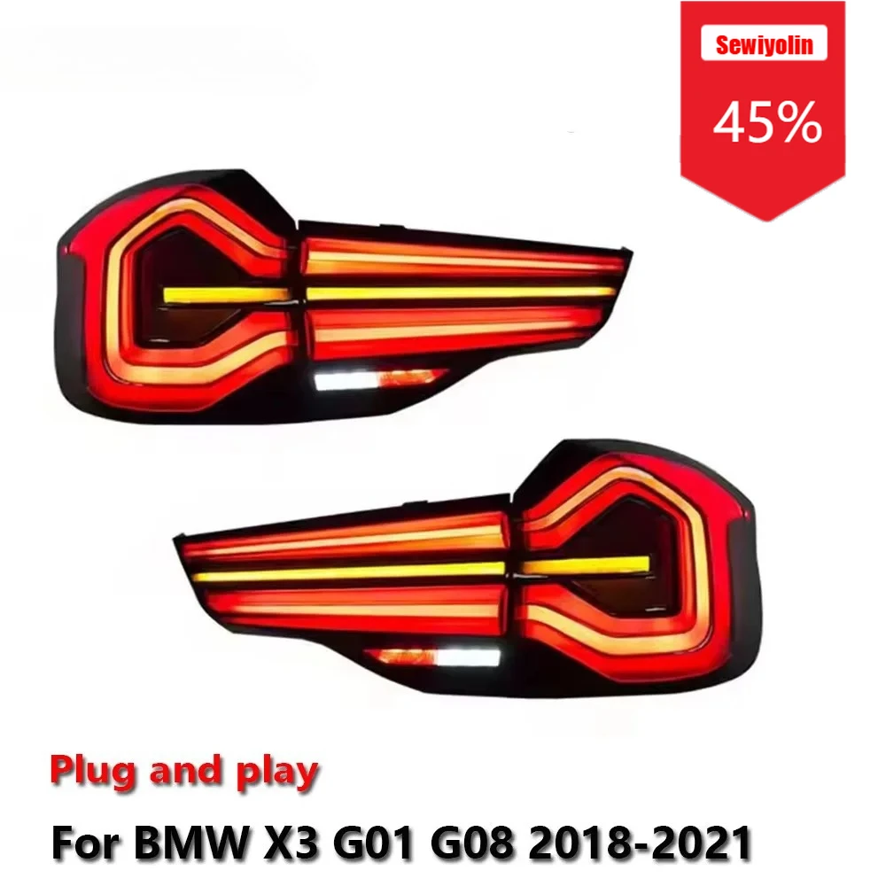 

Sewiyolin Car Acesssories Tail LED Light for BMW X3 G01 G08 2018-2021 DRL Fog Rear Trailer Lamps Turning Signal Plug and Play