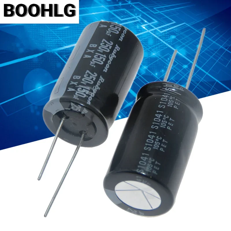 Capacitor eletrolítico importado do rubi japonês, alta frequência, baixa resistência, longa vida útil, 250V, 150uf, 18X30 BXA, 10 PCes