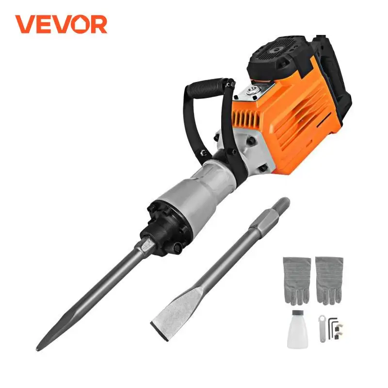 VEVOR 3600W Martello Demolitore Elettrico 95mm Martello Demolitore Pesante 1400 RPM Martello Demolitore con Scalpello a Scalpello Piatto