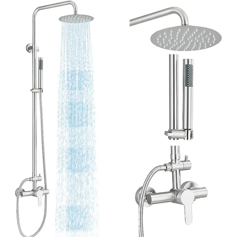 Rain Shower System Outdoor Shower Fixtures with 8