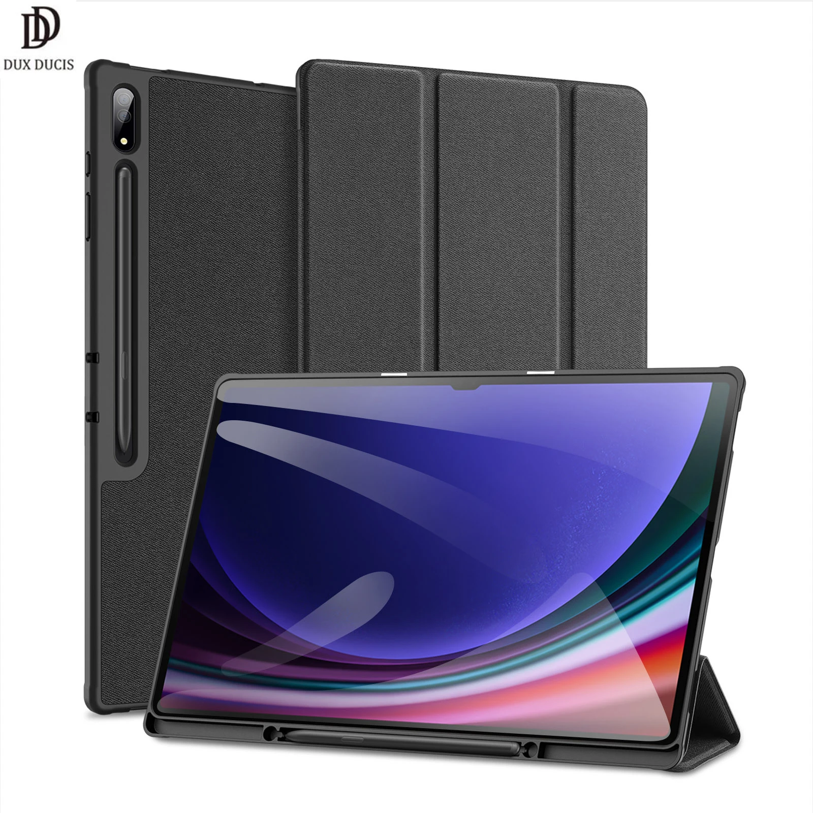 DUXDUCIS Tablet Case For Samsung Tab S9 S10 Ultra/S9 S10 Plus/S9 FE Plus/S9/A9 Plus Auto-Sleep-Wake Trifold-Stand+Pencil Holder