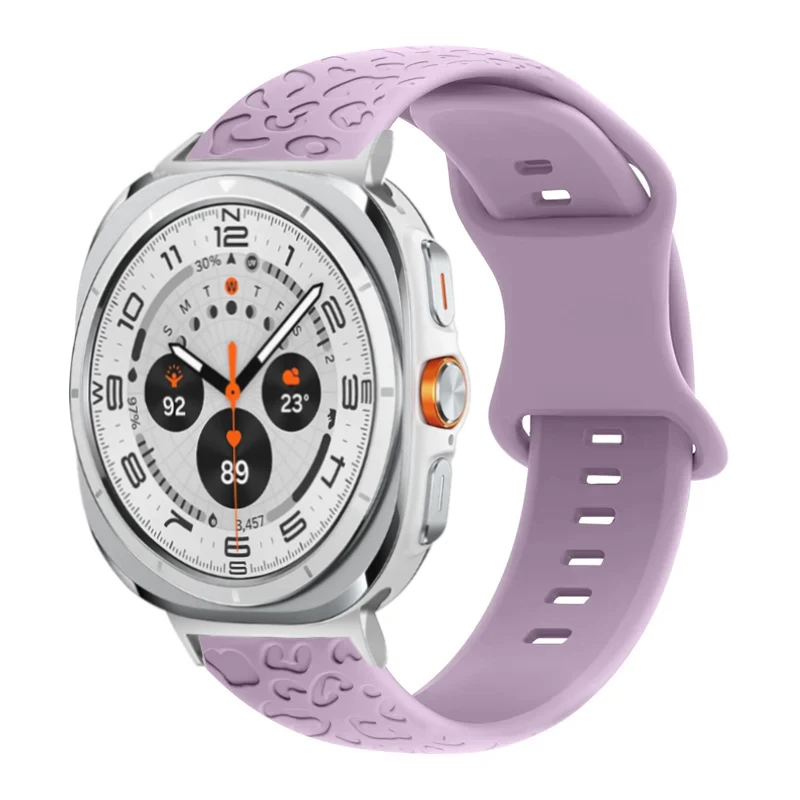 Gelang silikon olahraga untuk Samsung Galaxy Watch 7 Ultra 47mm tali macan tutul gelang jam tangan 7 Ultra Aksesori tali jam tangan