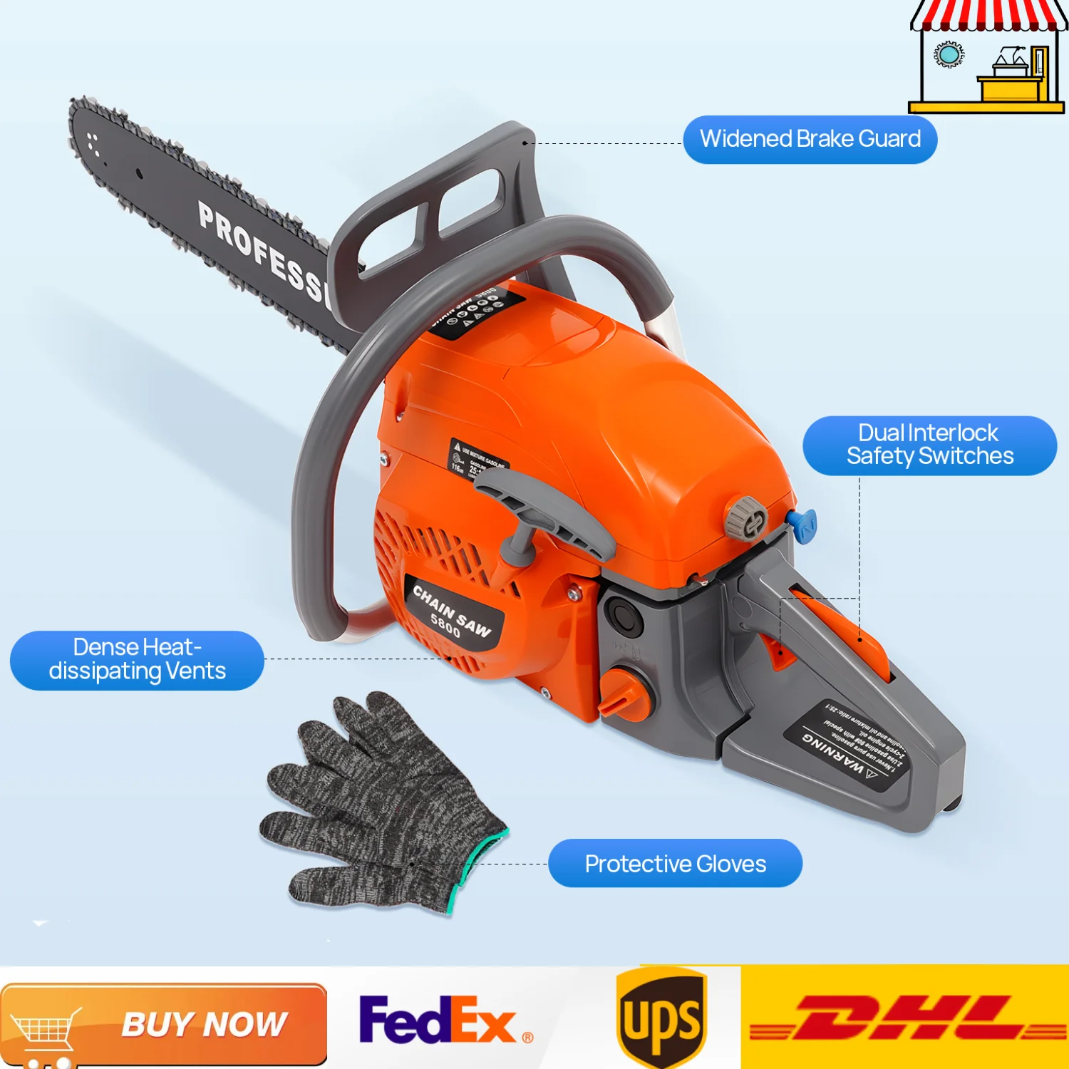 

Бензиновая бензопила 20 дюймов, 58 куб.см. | 2,4 кВт одноцилиндровые бензиновые 2-тактные бензопилы с газовым двигателем | с воздушным охлаждением