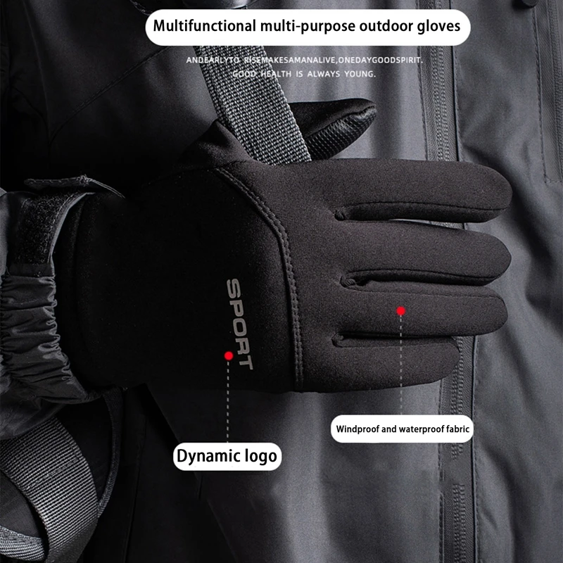 Gloves For Men Windproof Breathable MTB Road Bike Non-slip Gloves Touch Screen Full Finger Motorcycle Riding Cycling Gloves