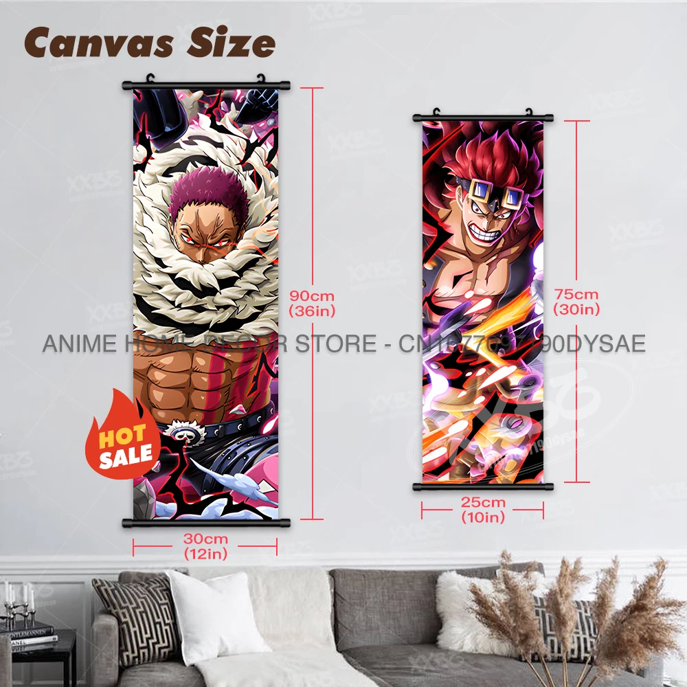 ONE PIECE Poster Anime Monkey D. Ruffy Hängendes Gemälde Kaido Home Decor Nico Robin Wandkunstwerk Garp Scroll Bild Nami Wandbild – Detail 4