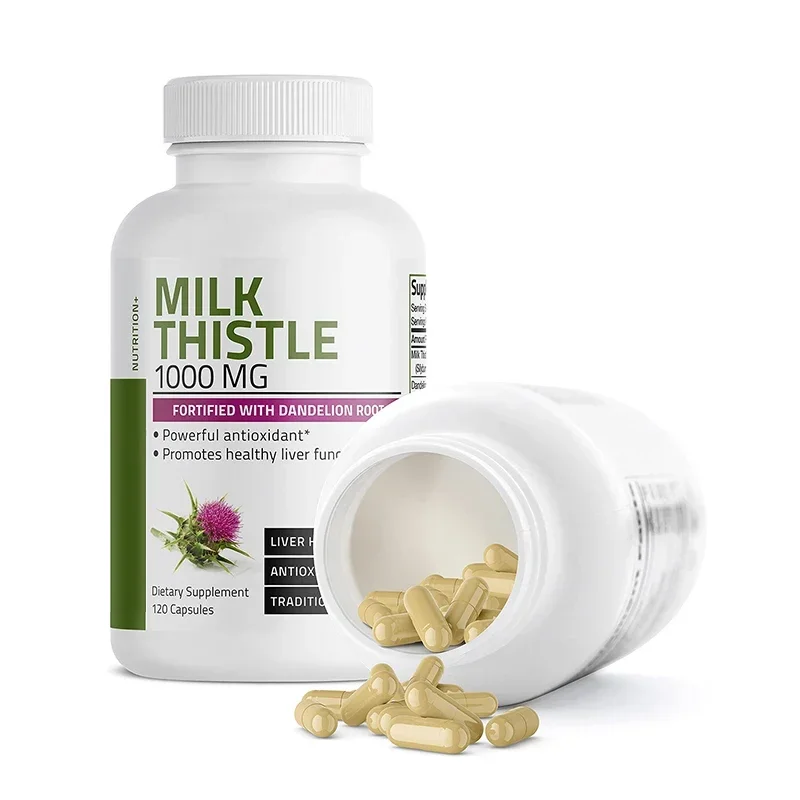 Milk Thistle Capsules Dandelion Root Liver Supplement Liver Care Lowers Cholesterol Detoxification Promotes Digestion