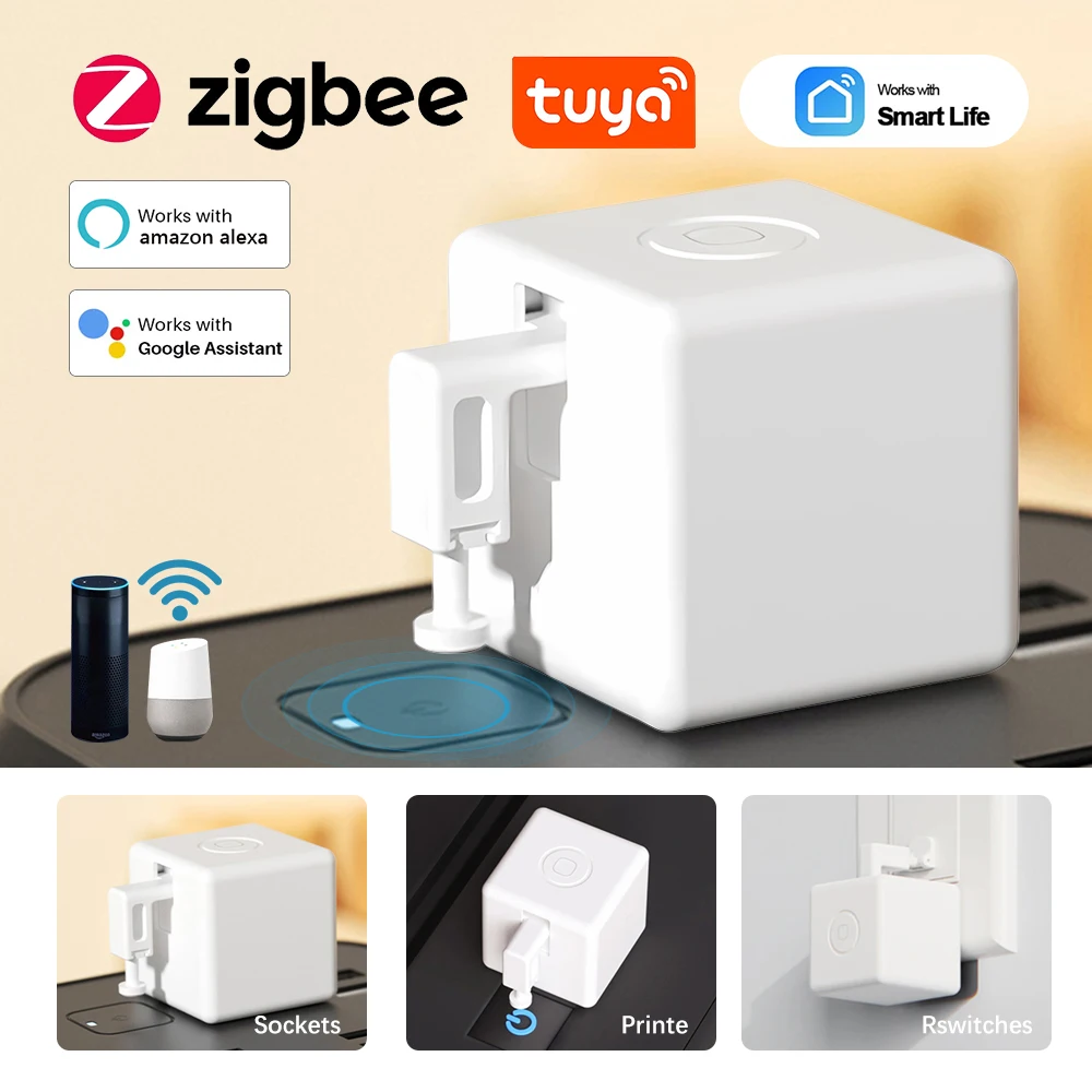 

Tuya Zigbee Fingerbot Plus Smart Fingerbot Switch Button Pusher Smart Life Timer Voice Control Works with Alexa Google Assistant