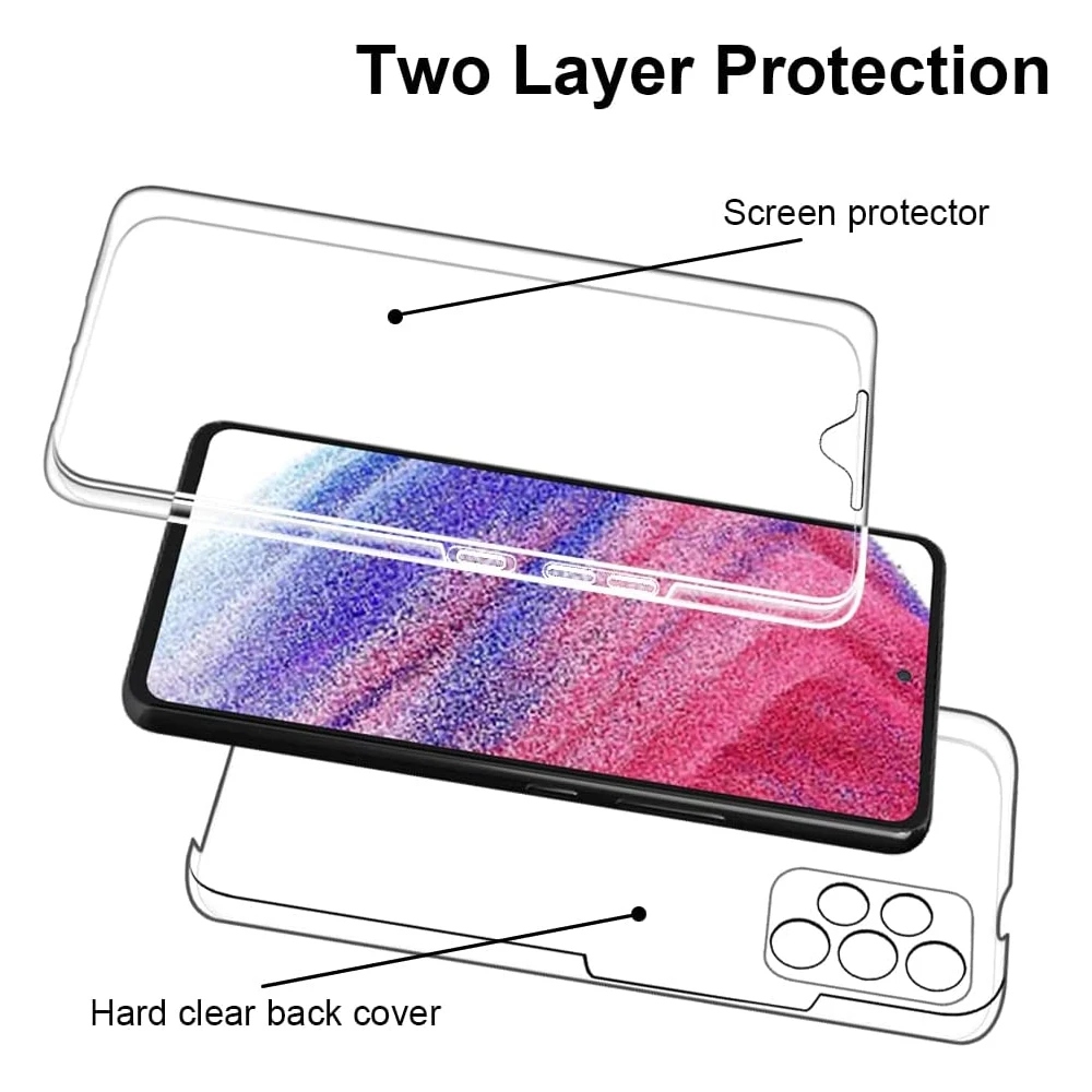 360 Full Body Cover Silicone Case For Oppo A98 A18 A38 A78 A95 A94 A96 A79 A78 A76 A74 Find X5 X3 Lite Double Transparent Cover