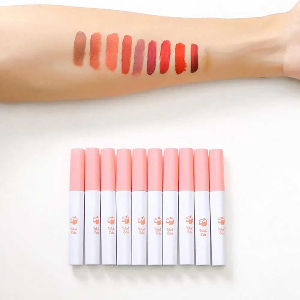 Nuevo lápiz labial cigarrillos brillante 10 colores caja de tinte de labios juego de lápiz labial de larga duración 24 horas juego de lápiz labial impermeable