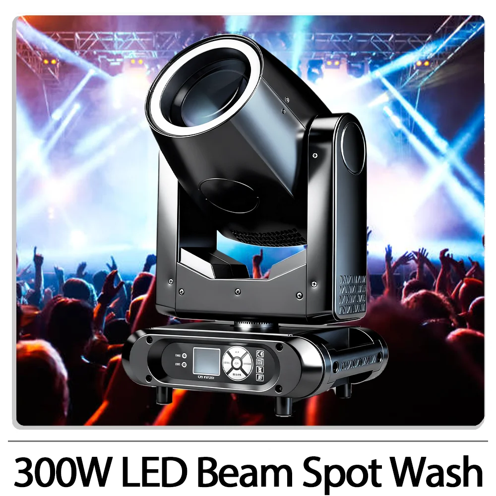 

Светодиодный прожектор 300W с функцией Wash, кольцевой фокусировкой, эффектом радуги, DMX-управлением для DJ, дискотек, свадеб, баров, клубов, сценического освещения
