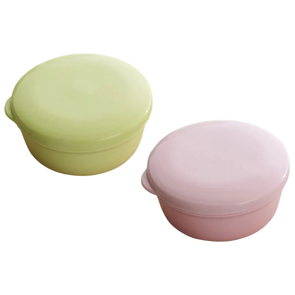 

2Pcs Portable Soap Holder Drainable Boxes Lids for Bathroom Travel Large Capacity PE PP Material Soap Boxes Home Use