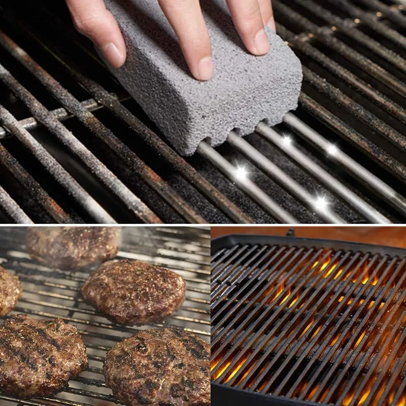 BBQ Grill Cleaning Brick Block BBQ Cleaning Tools Natural Cleaner Barbecue Rack Stone Pumice Oil Stain Outdoor Kitchen BBQ Tools