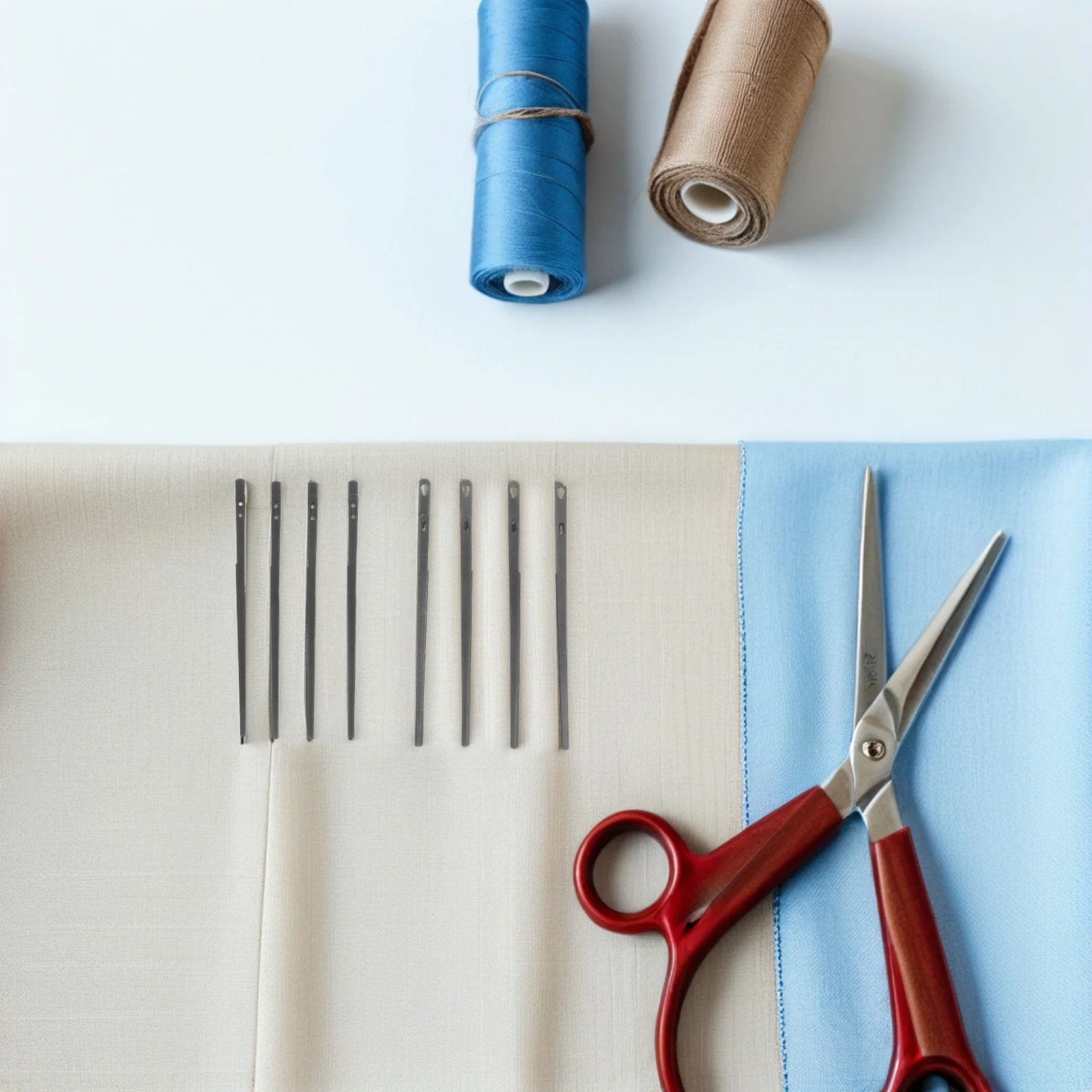 

8 Pcs Tool Set Crafting Needle Double Hole Threading Lacing Hand Sewing Needles Hair Rope