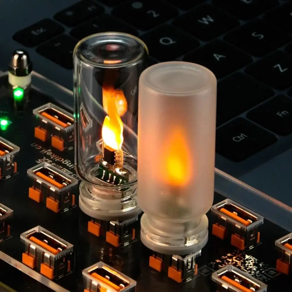 

Portable Glass USB LED Light 5V USB ABS Car Atmosphere Light Flame Type Flickering Candle Light Holiday Lighting