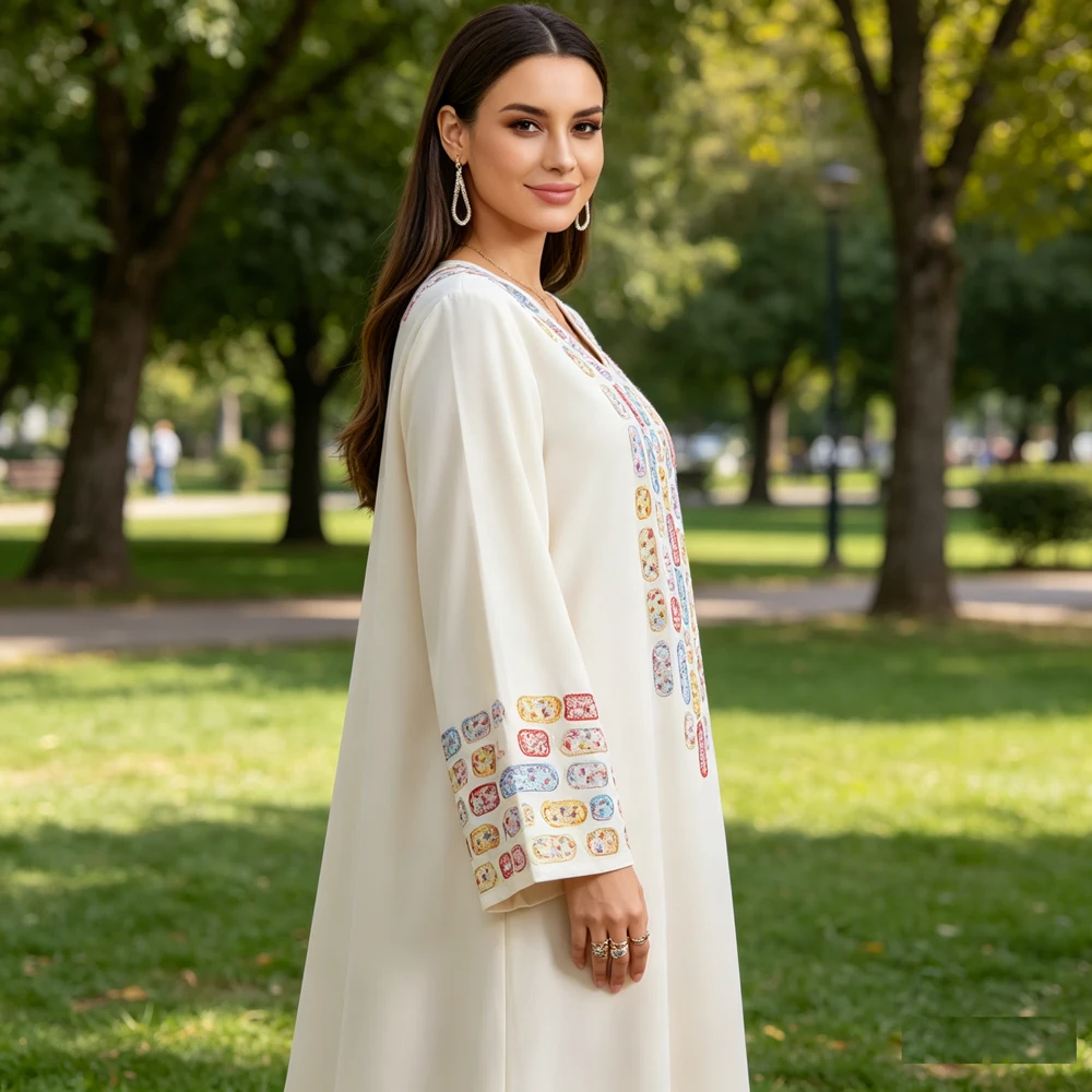 

Dubai Fashion Embroidery Kaftan Women Turkey Long Maxi Abaya Moroccan Jalabiya Gulf Loose Elegant Wedding Evening Party Caftan