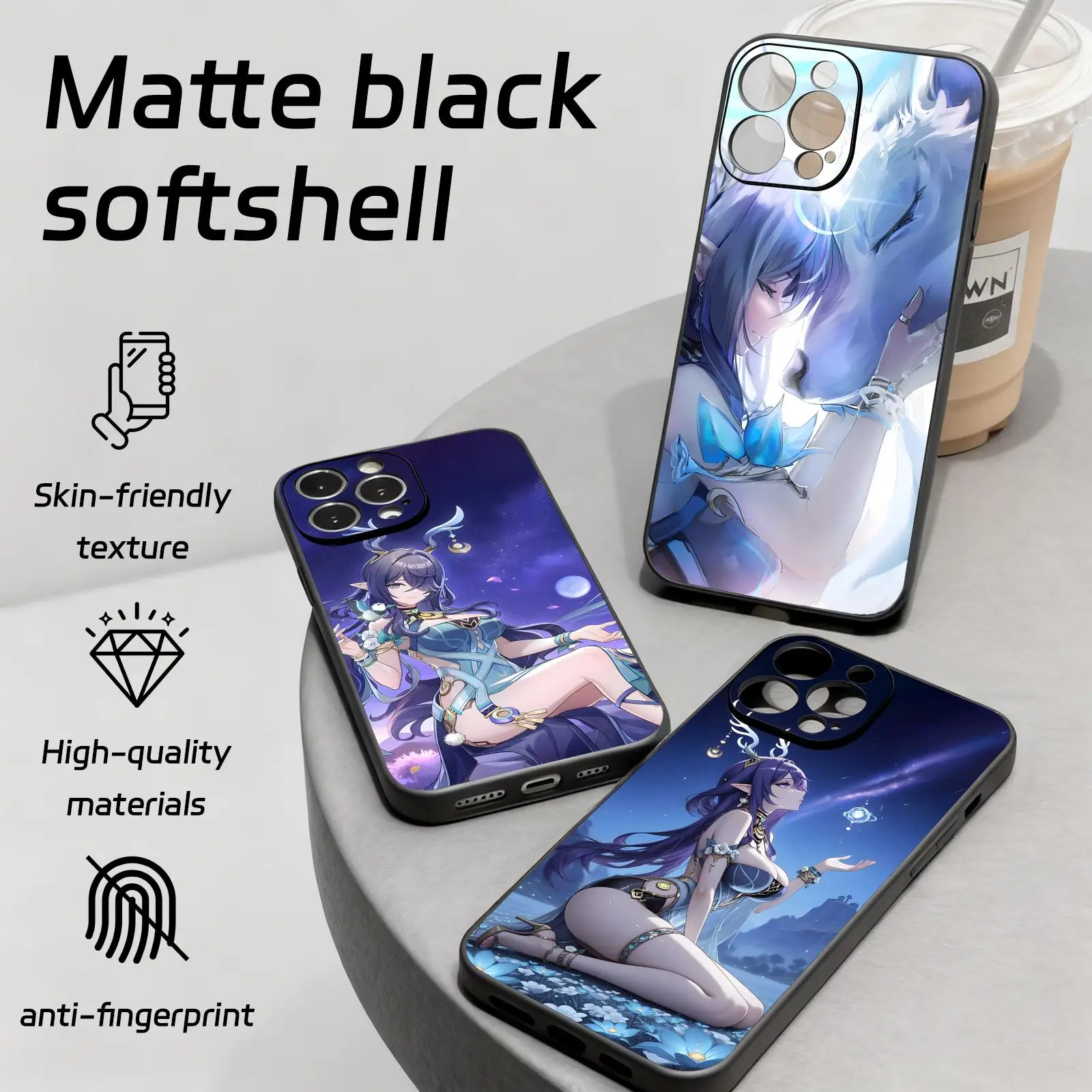 

genshin impact Lauma Phone Case For iPhone17 16 16e 15 14 13 12Plus Mini Pro Max Soft black Shockproof Cover