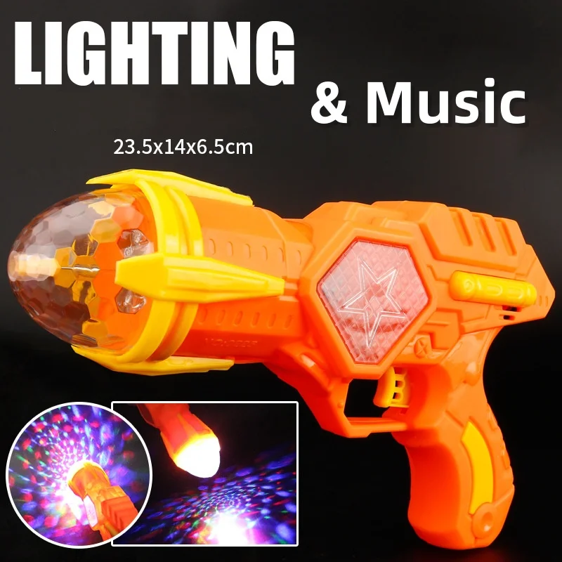 Elektryczny pistolet zabawka z projekcją tęczy, oświetleniem i muzyką, pistolety dla dzieci, świecący pistolet, prezenty dla chłopców i dziewczynek.