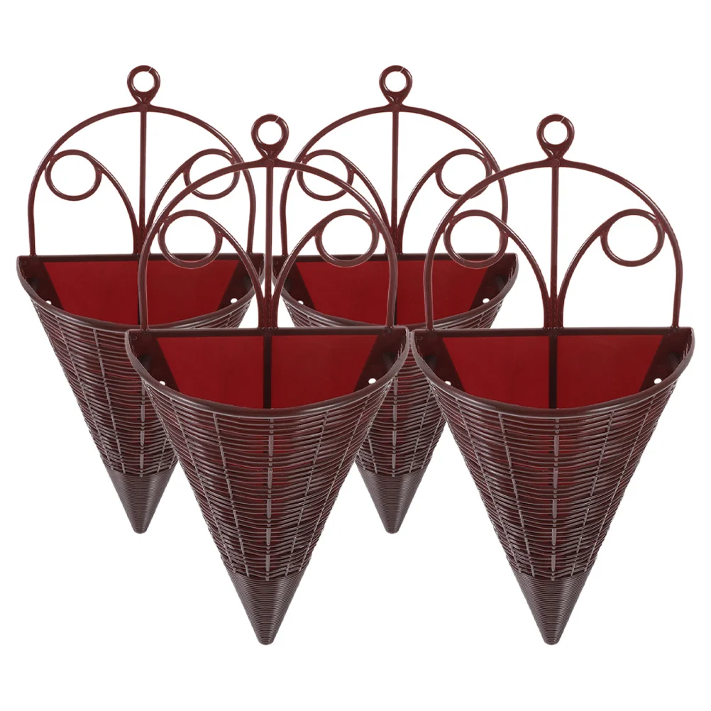 

4Pcs Woven Wall Hanging Planter Basket Decorative Hanging Basket for Indoor Outdoor Wall Planter Arrangement