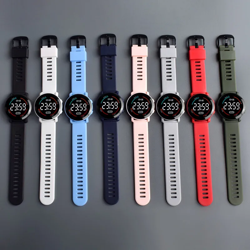 Montre numérique LED pour enfants, étanche, sport, bracelet en silicone, montre-bracelet électronique pour garçons