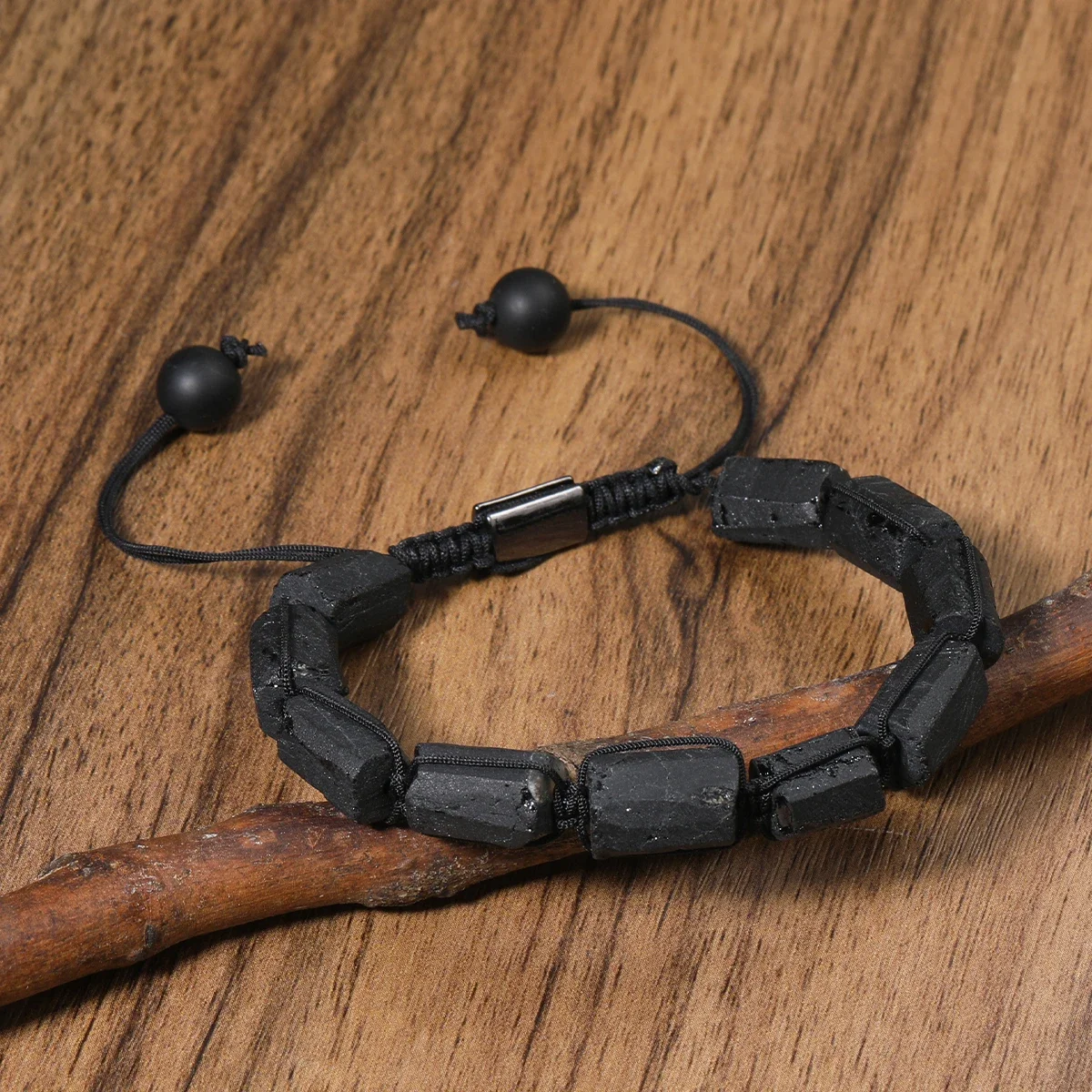 Black Tourmaline Natural Stone Men\'s Bracelet Energy Stone Fitness Yoga Bracelet turmalin czarny