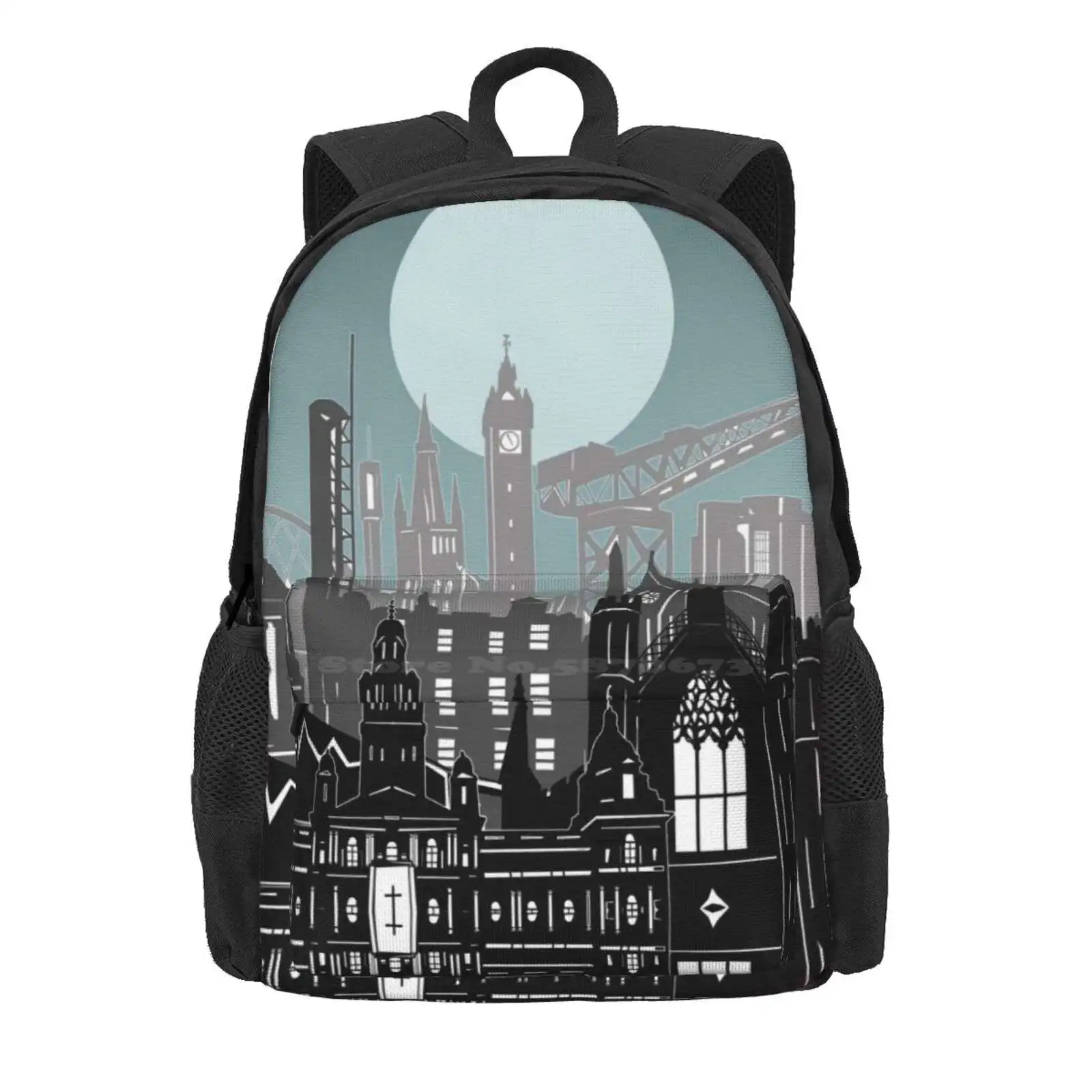 Glasgow Skyline Hot Sale Schoolbag Backpack Fashion Bags Glasgow Scotland Glasgow Skyline Glasgow City Skyline Glasgow