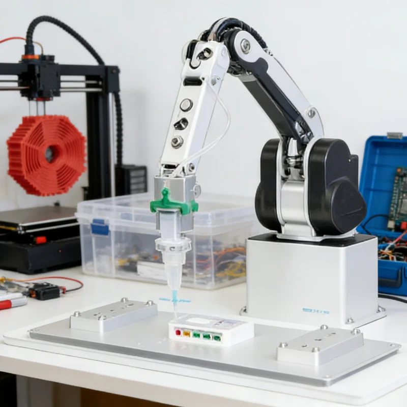 A4-Sized Desktop Collaborative Robot Arm, Space-Saving Industrial Robot with Small Footprint