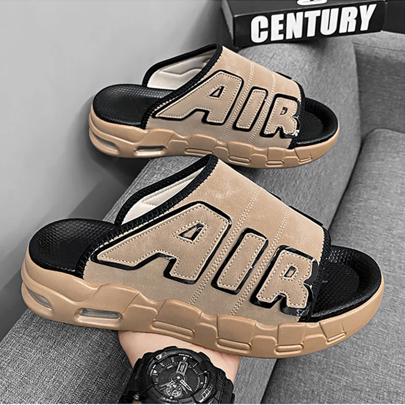 Men\'s Slippers Air Cushion Design Sandals Summer New Man PVC Sandals Soft Non-slip Male Sports Slippers Shoes for Men Flip Flops