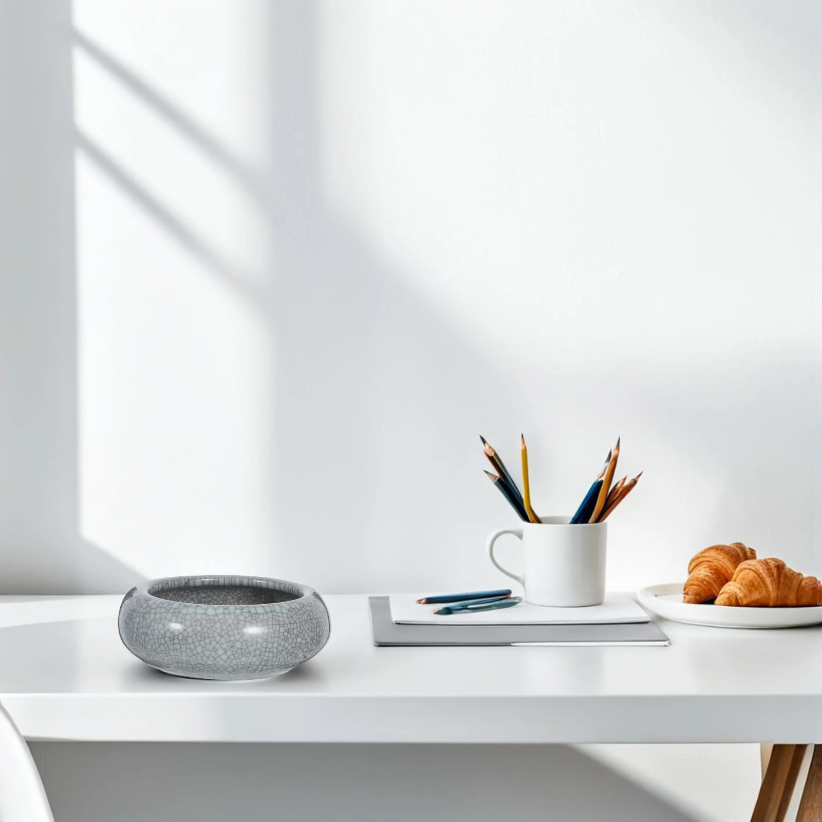 Piatto per inchiostro in ceramica Rondella per pennello per inchiostro con finitura liscia adatta per calligrafia Dipinti Sumi Decorazioni per la casa Idea regalo Strumento per calligrafia