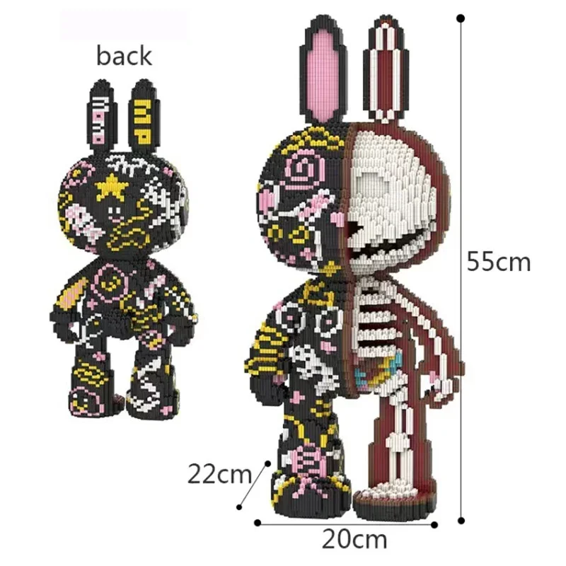 Kawaii Colourful Rabbit Bear Building Block Semi-anatomical Animal Pixel Rabbit Model Magic Bricks DIY Toy for Kid Birthday Gift - Image 4
