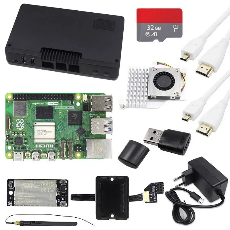 Brand New Raspberry Pi 5 16GB 8GB 4GB 2GB Raspberry Pi Development Board Kit with case Fan Applicable to Argon One V5 Zigbee
