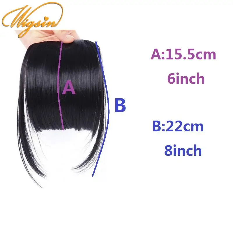 Thick Bangs Air Bangs Synthetic Straight Black Brown Blonde Invisible Hairpiece Clip In Fringe Hair Extensions for Women