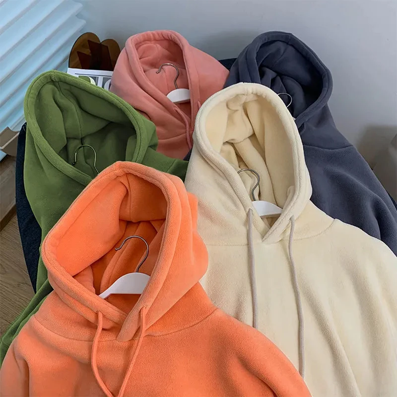 Korean Fashion Hooded Sweatshirt Women All Match Solid Color Oversized Hoodies Female Autumn Winter Pocket Loose Pullover Tops