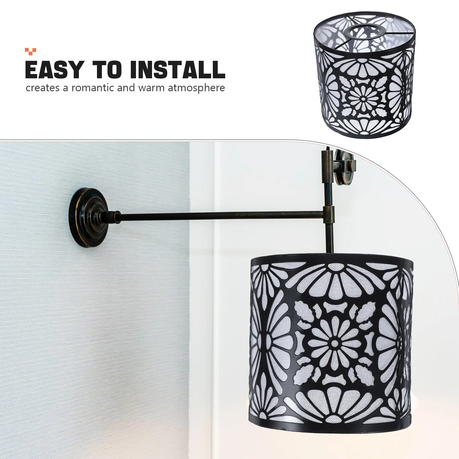 سلك الحديد الجوف خارج عاكس الضوء لتعليق مصباح السقف ضوء الظل استبدال أجزاء المصباح المعدني الصغير مطعم المنزل الأنيق #4