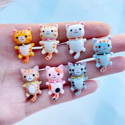 14 Chiếc Mới Dễ Thương Nhựa Mini Hoạt Hình Hình Mèo Lưng Phẳng Cabochon Sổ Lưu Đáng Tự Làm Tôn Dáng Phụ Kiện C74