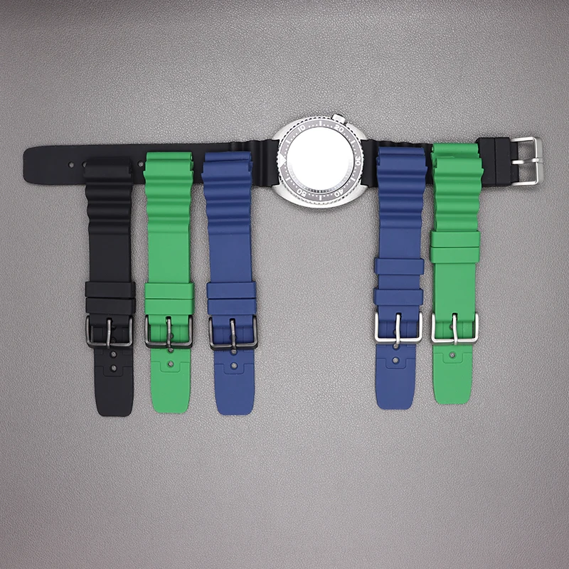 22mm Rubber Silicone Bracelet Men's Watches Strap Stainless Steel Buckle skx007 skx013 SKX009 Watchband Wristband Accessories