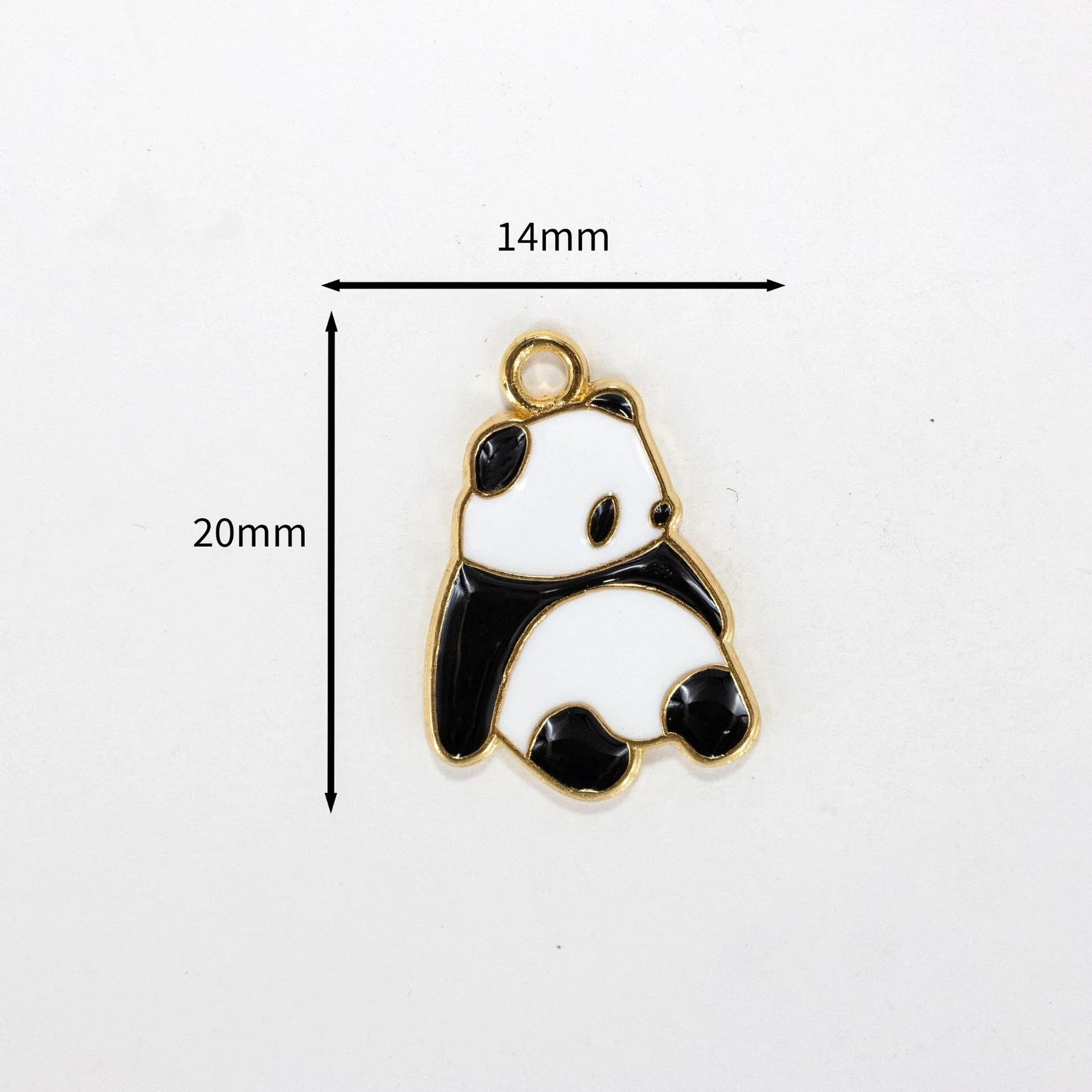 5Pcs/Lot 20*14MM Sitting Cartoon Panda Charms Diy Findings Keychain Bracelets Pendant For Earring Jewelry Making Accessory
