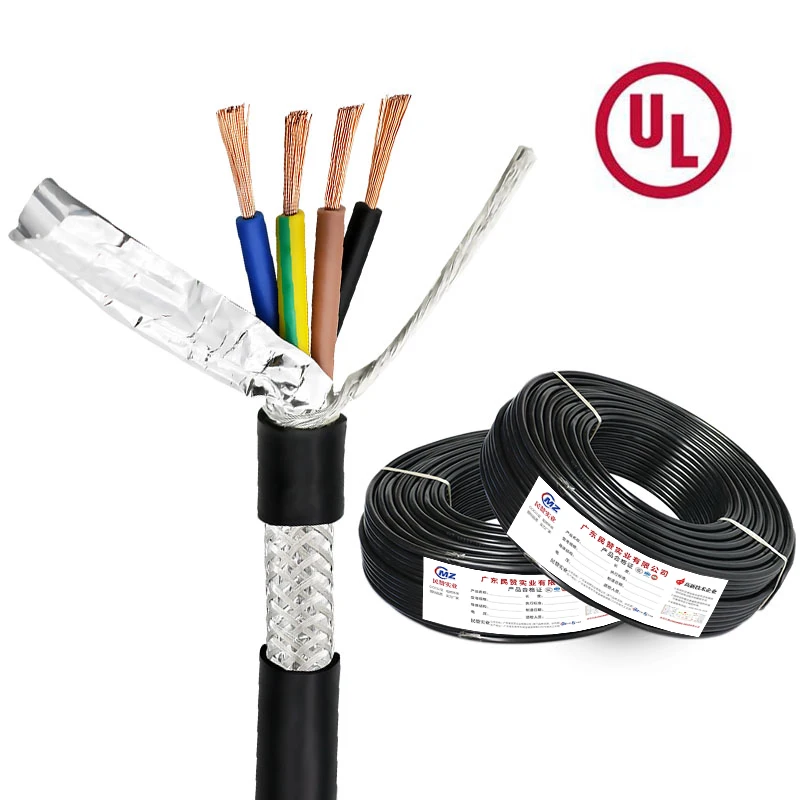 RVVP Shielded Cable Control Signal Shield Wire 5 6 7 8 Core 17 18 20 22 24 AWG 5m UL Approved 99.99% Pure Copper PVC Wire Cable