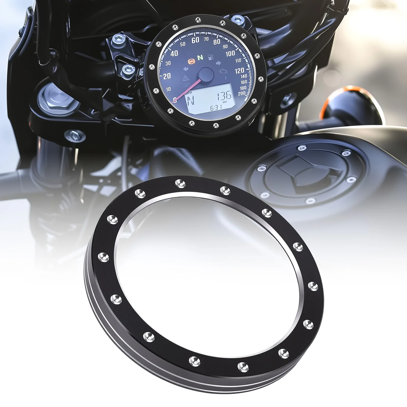 Motorcycle Speedometer Gauge Bezel Instrument Trim Ring for Indian Scouts 2015-2024, Scout Bobber 2018-2024, Chief 2022-2026