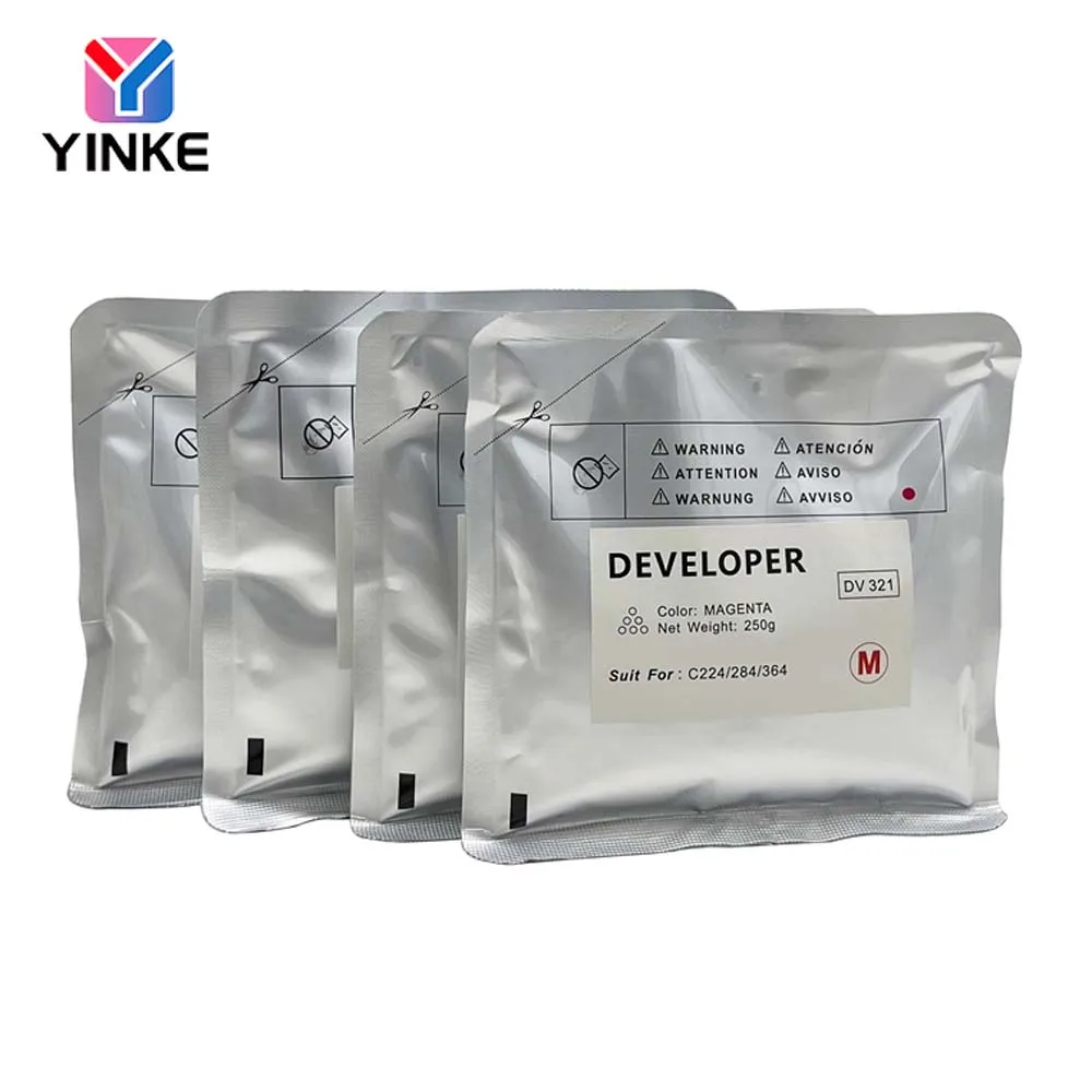 1Set DV321 Developer Powder For Konica Minolta Bizhub  C224 C284 C364 C 224 284 364 OEM Quality Compatible Japan Carrier CMYK