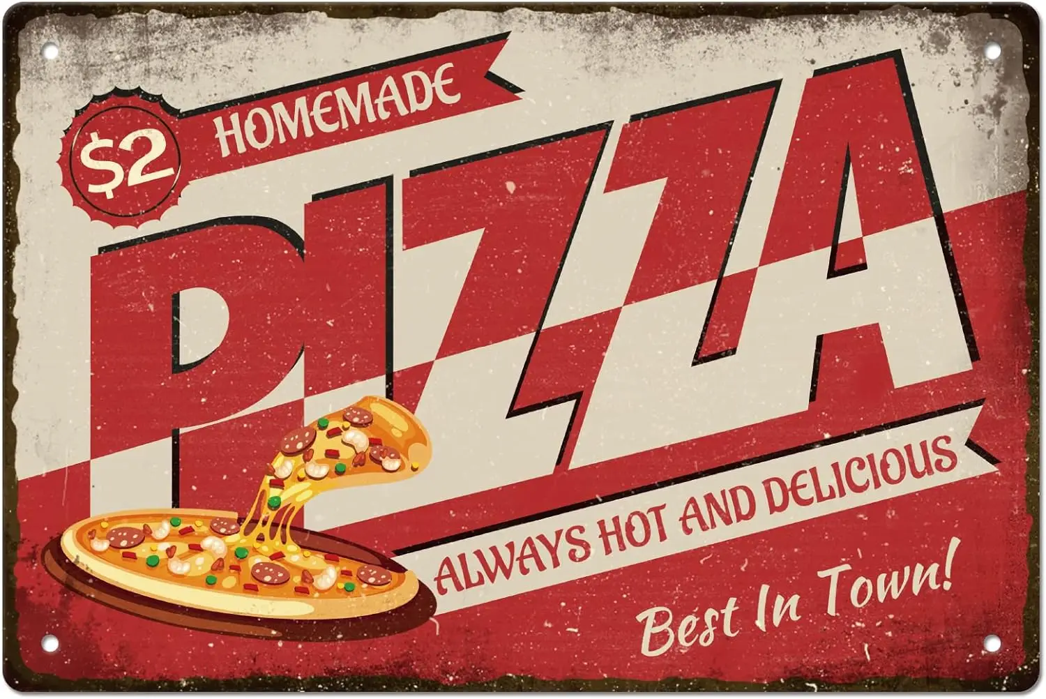 Homemade Pizza Tin Sign Fast Food Tin Sign Vintage Metal Signs Tin Funny Wall Art Painting Iron Decor for Pizza Shop Fast F sign