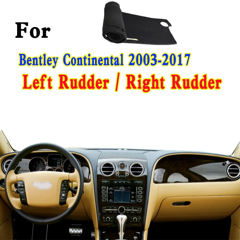 For Bentley Continental GT GTC Flying Spur V8 W12 3W Car Dashboard Mat Accsesories Anti-reflective Anti-slip Anti-dirty Pad